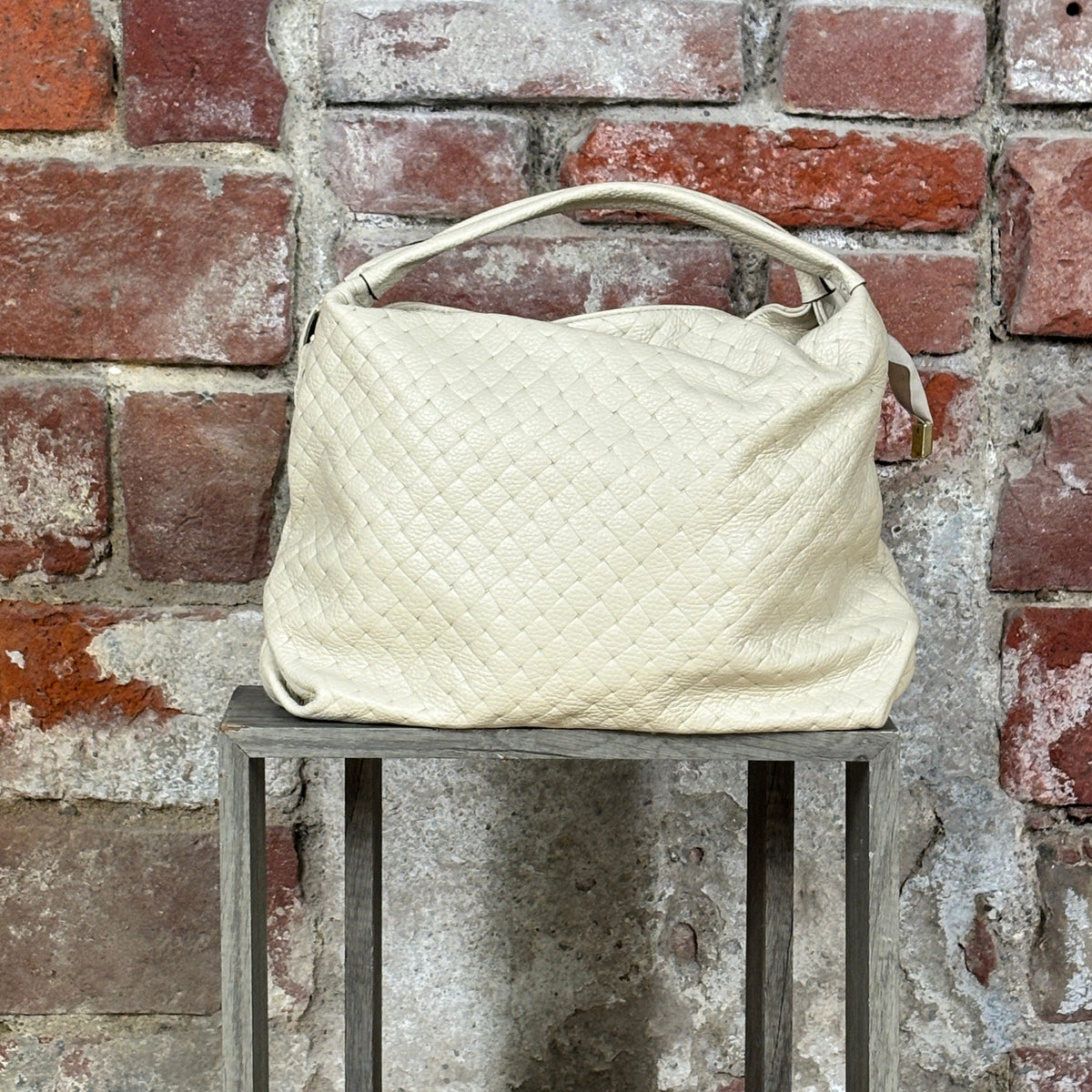 Borsa intrecciata Beige