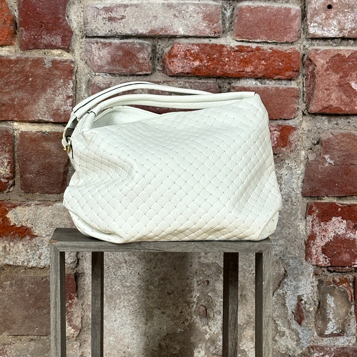 Borsa intrecciata Bianco