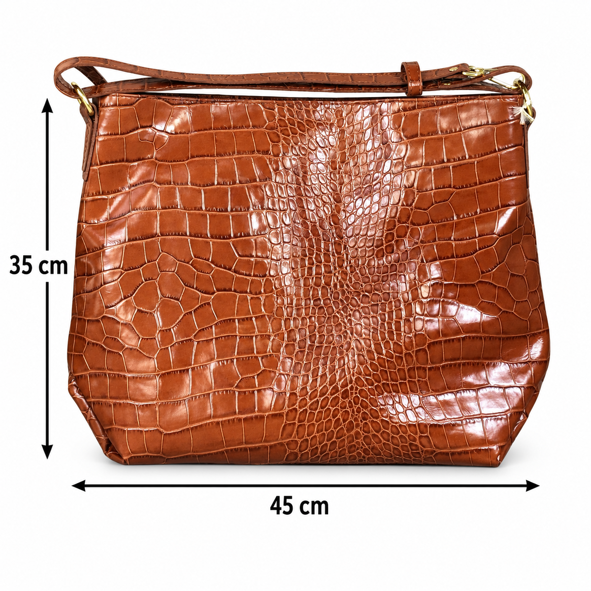 Borsa coccodrillo Marrone