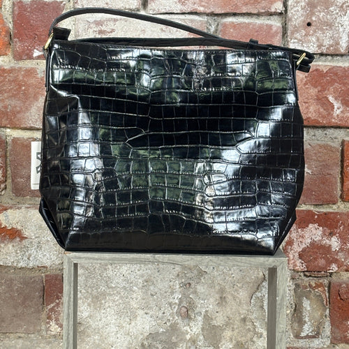 Borsa coccodrillo Nero
