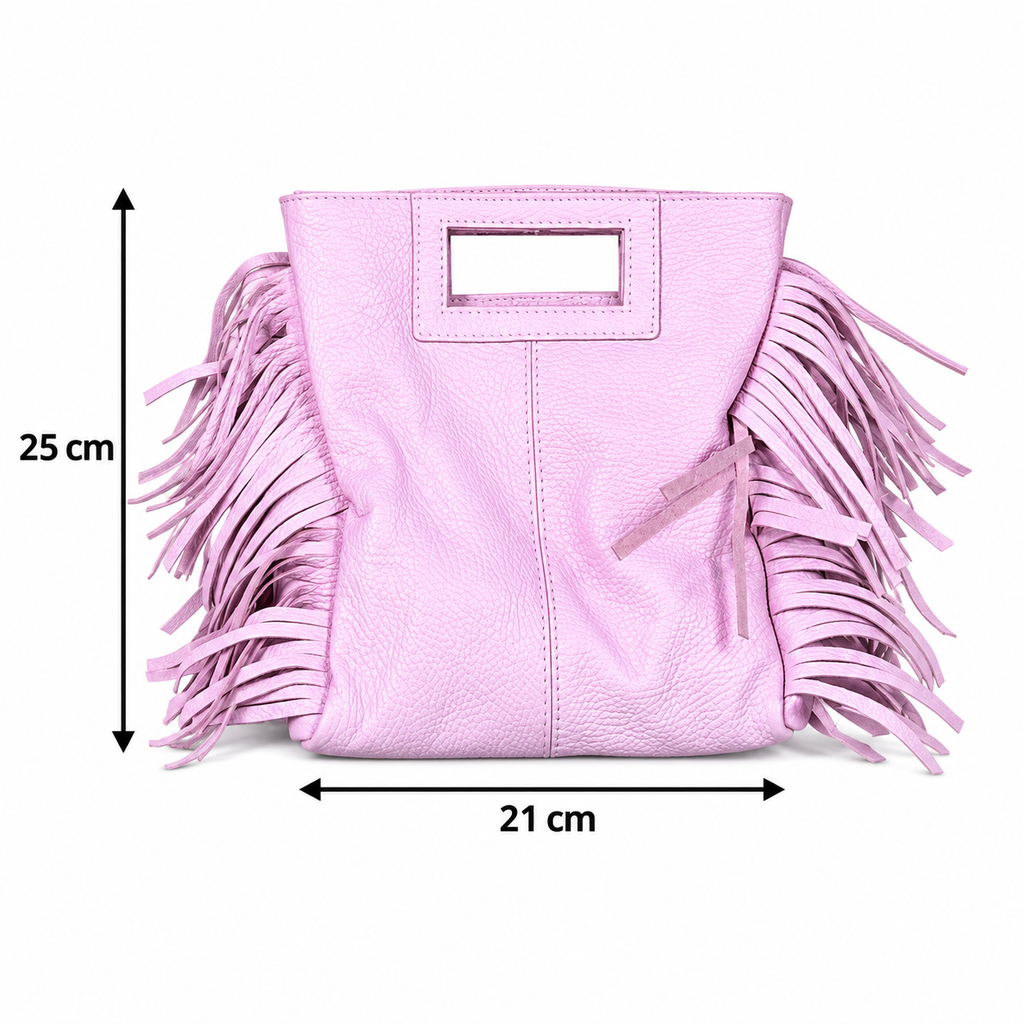 Borsa con frange liscia Bubble