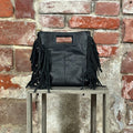 Borsa con frange liscia  Nero