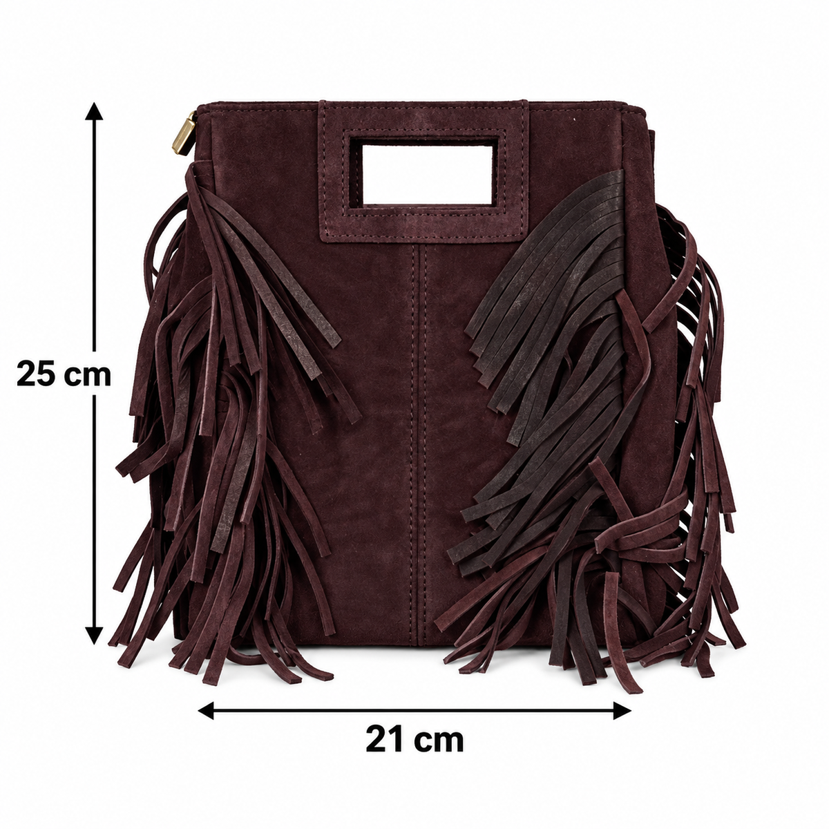 Borsa con frange scamosciate Vinaccia