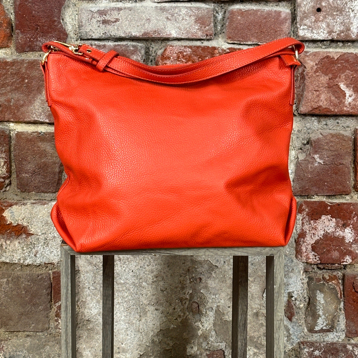 Borsa con manico allungabile grande Arancione scuro