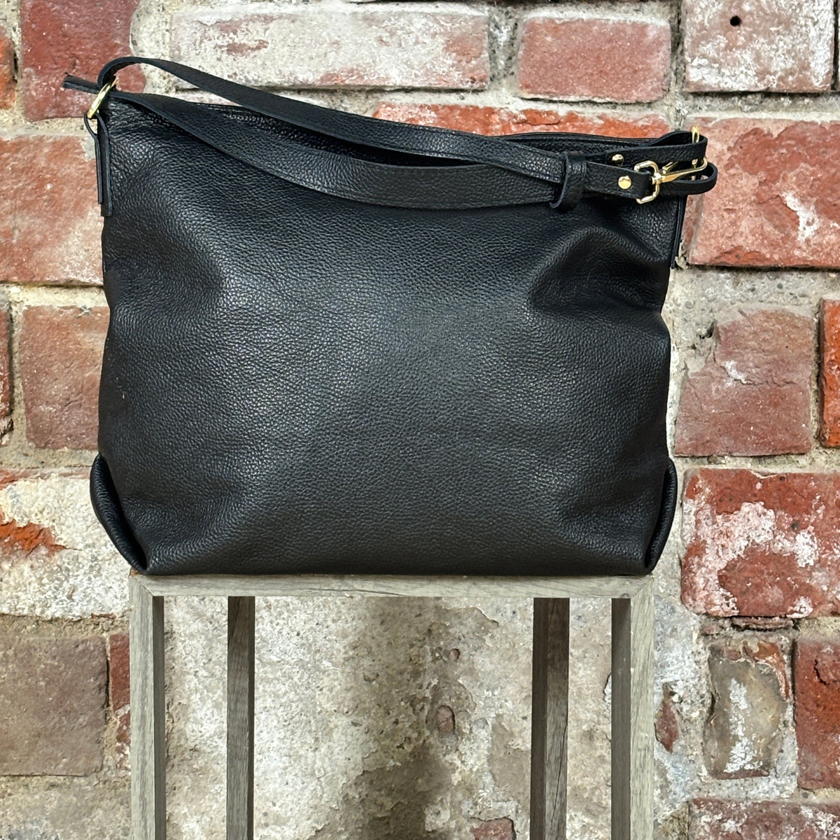 Borsa con manico allungabile grande Nero