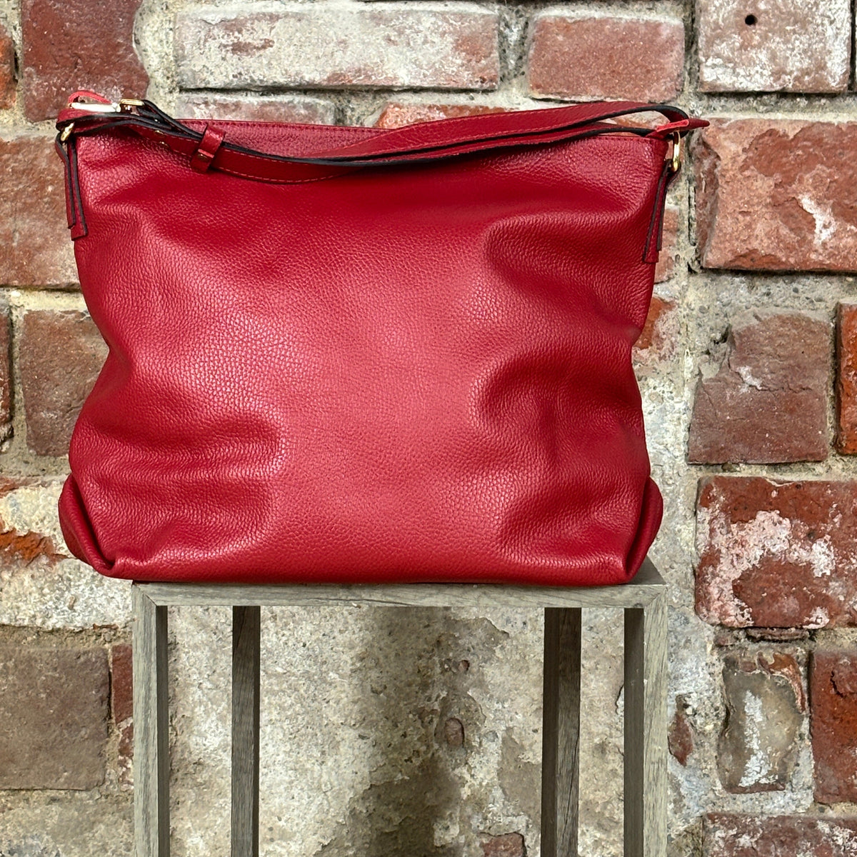 Borsa con manico allungabile grande Rosso