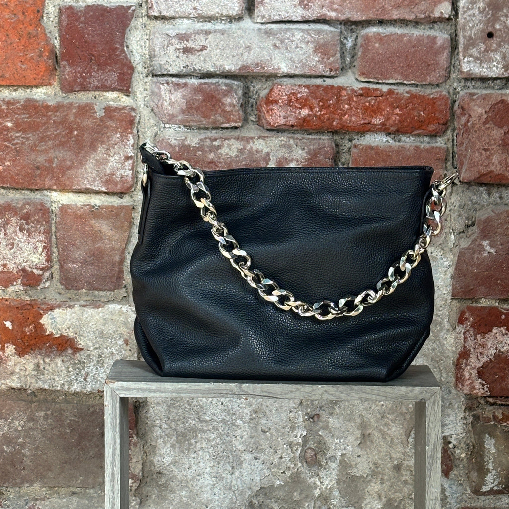 Borsa con manico a catena Nero