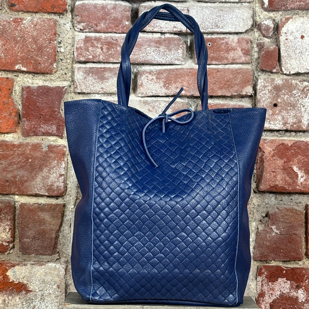Shopper intrecciata Blu