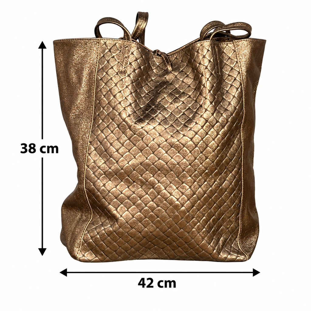 Shopper intrecciata Bronzo