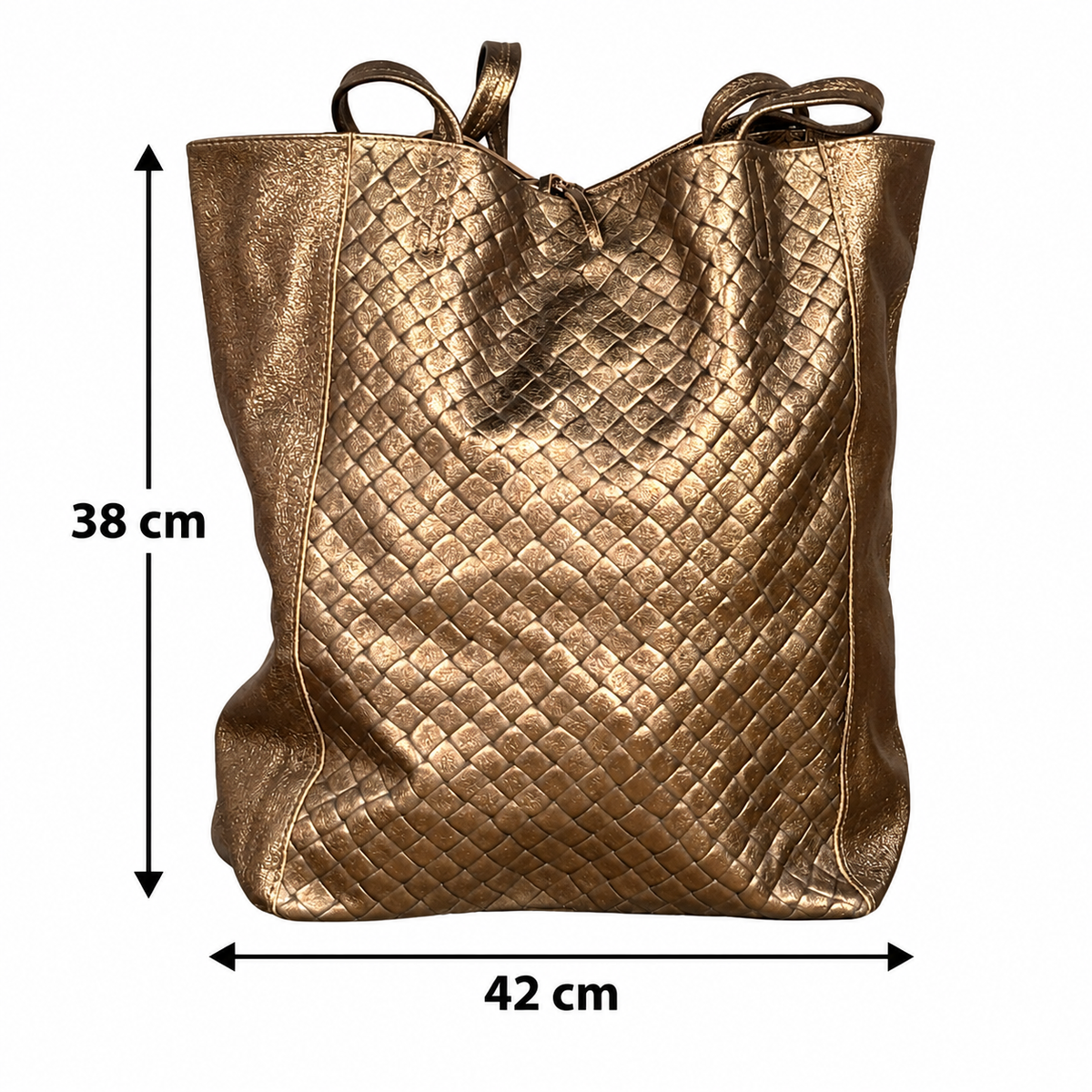 Shopper intrecciata Bronzo