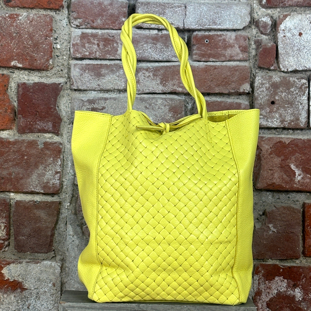 Shopper intrecciata Giallo