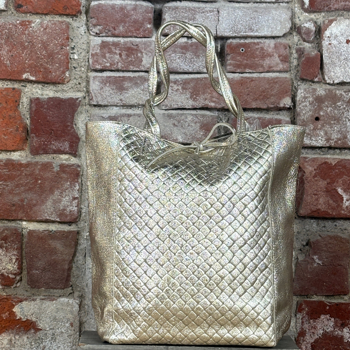 Shopper intrecciata Oro