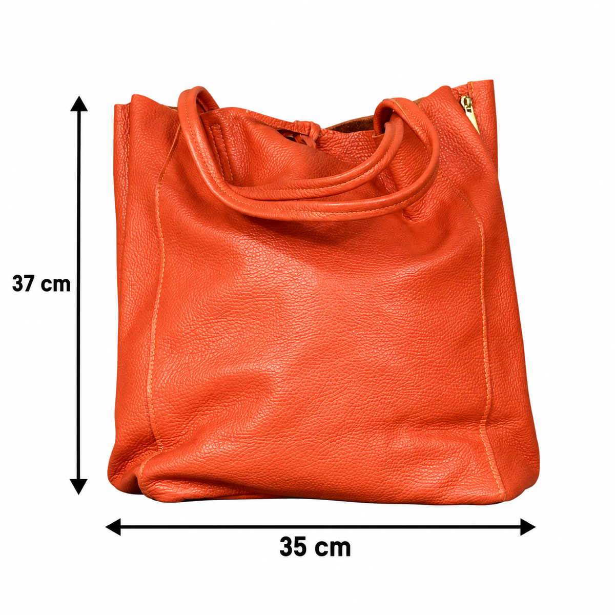 Shopper con zip laterale Arancione