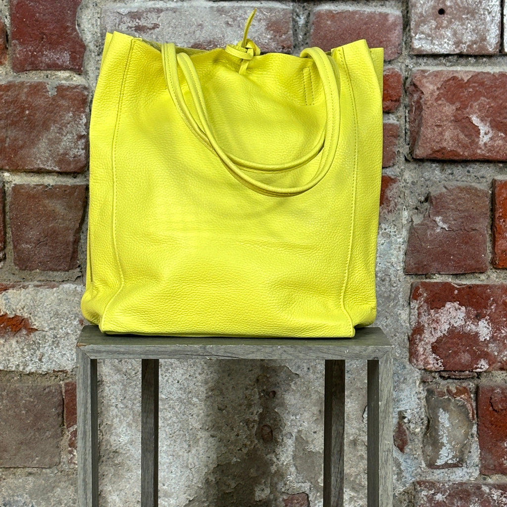 Shopper con zip laterale Giallo