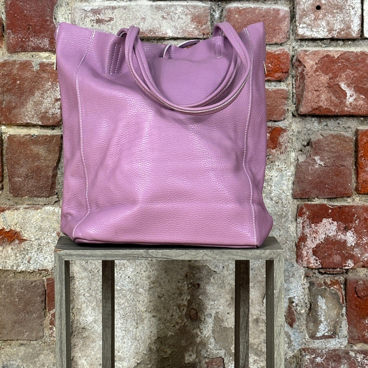 Shopper con zip laterale Lilla