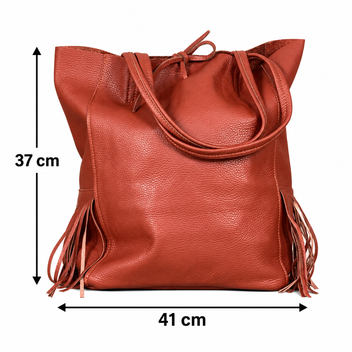 Shopper con frange Mattone