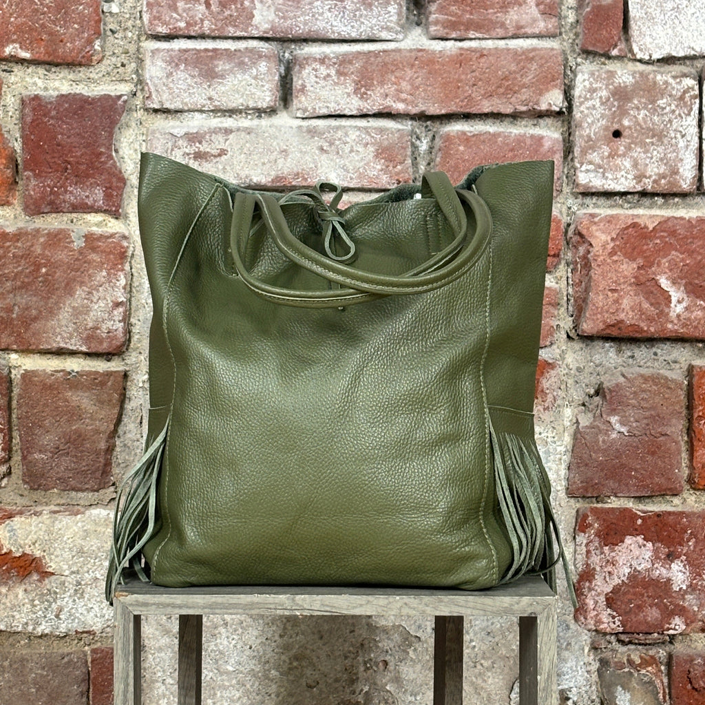 Shopper con frange Verdone