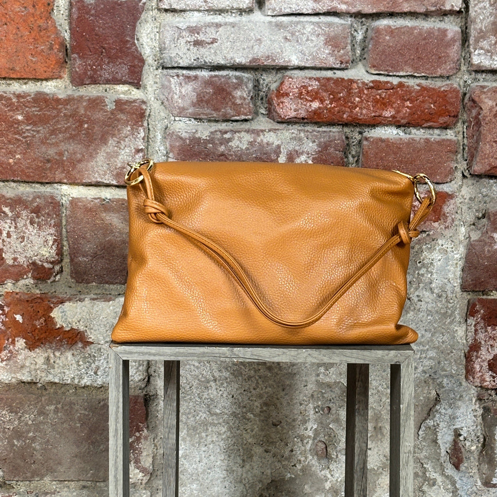 Borsa piatta grande Cammello