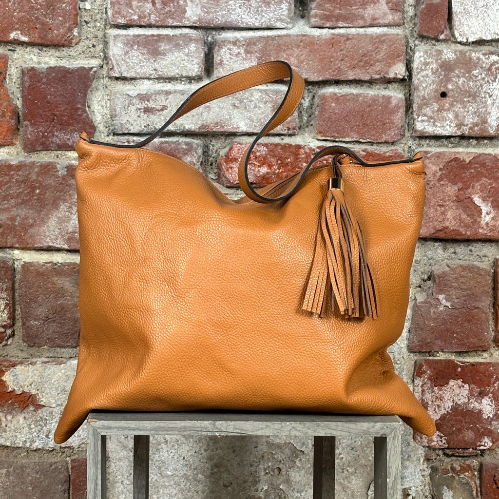 Borsa manico lungo Cammello