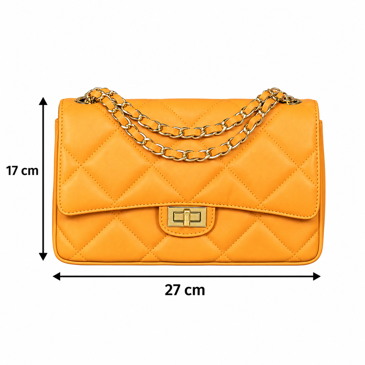 Borsa trapuntata grande Arancione