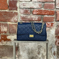 Borsa trapuntata grande Blu
