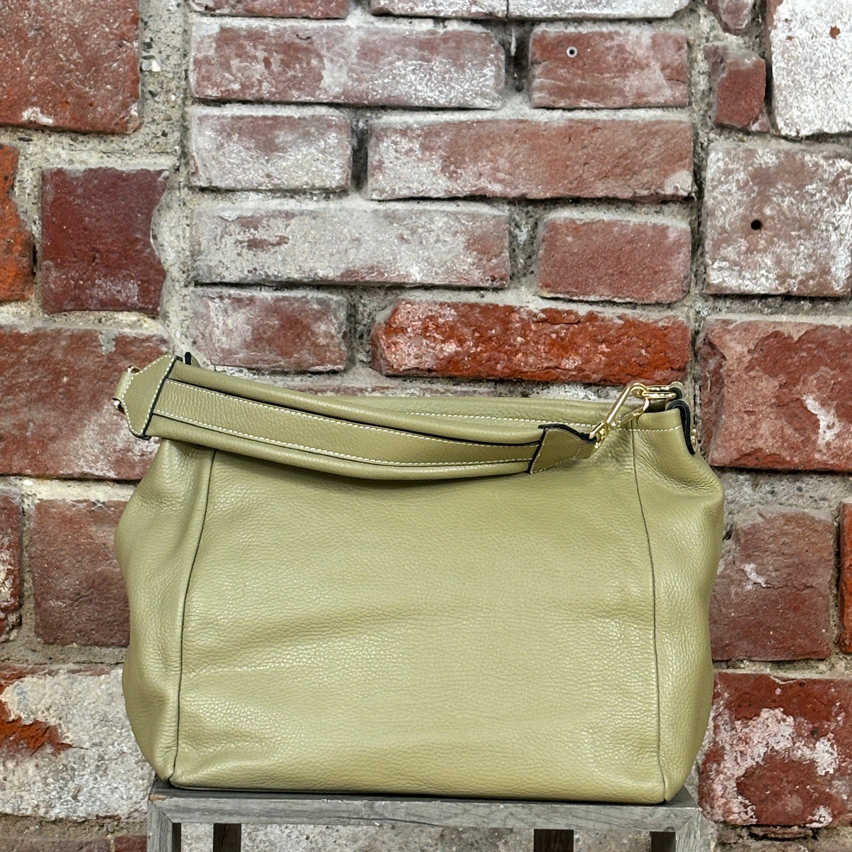Borsa manico grande Verde salvia