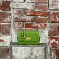 Borsa trapuntata trama fine Verde