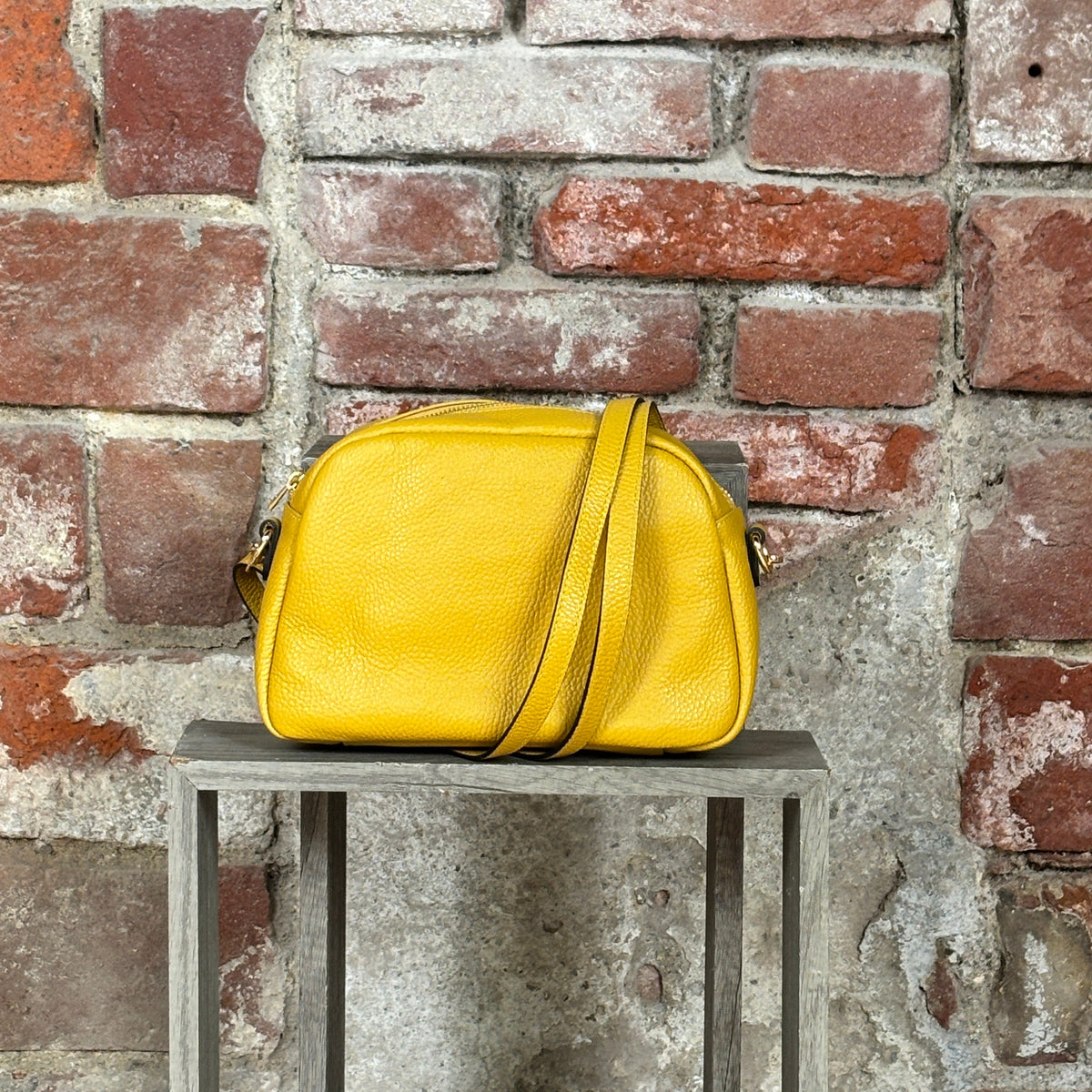 Borsa 1 zip grande Ocra