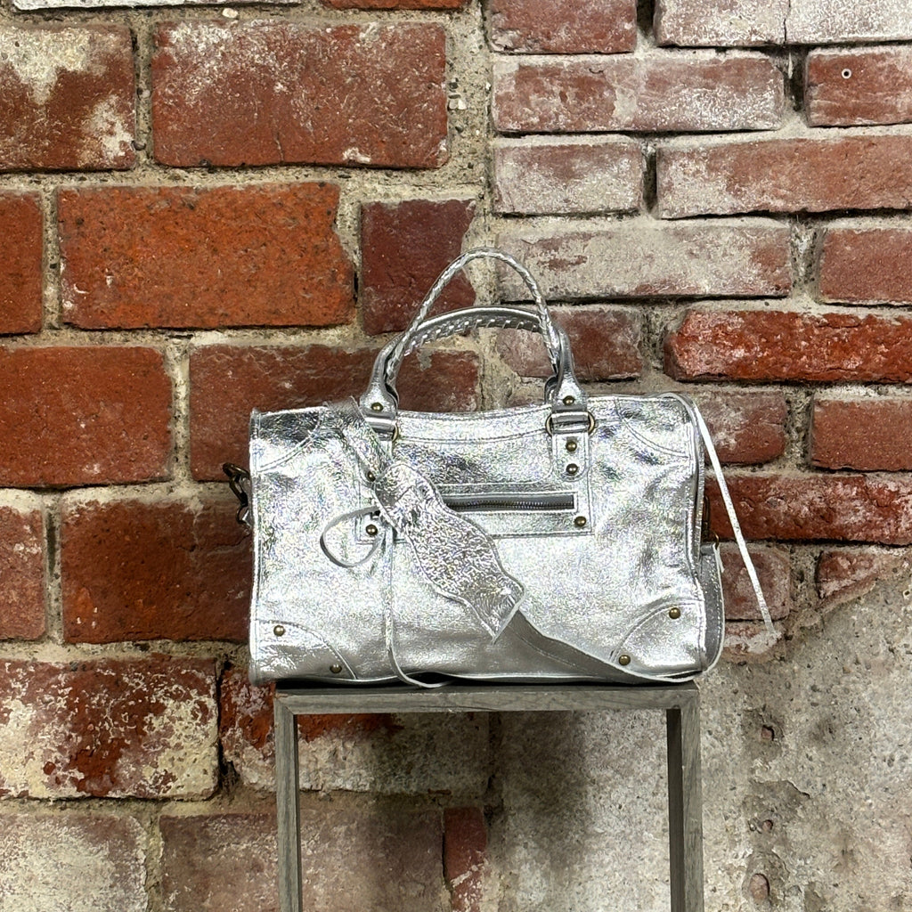 Borsa metallizzata Argento