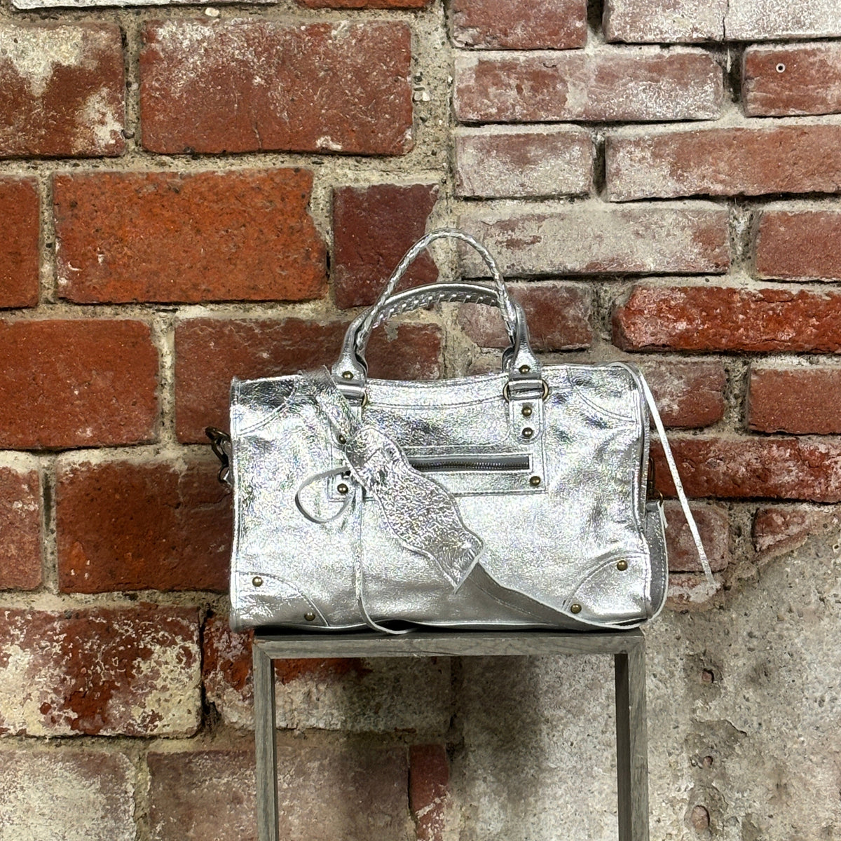 Borsa metallizzata Argento