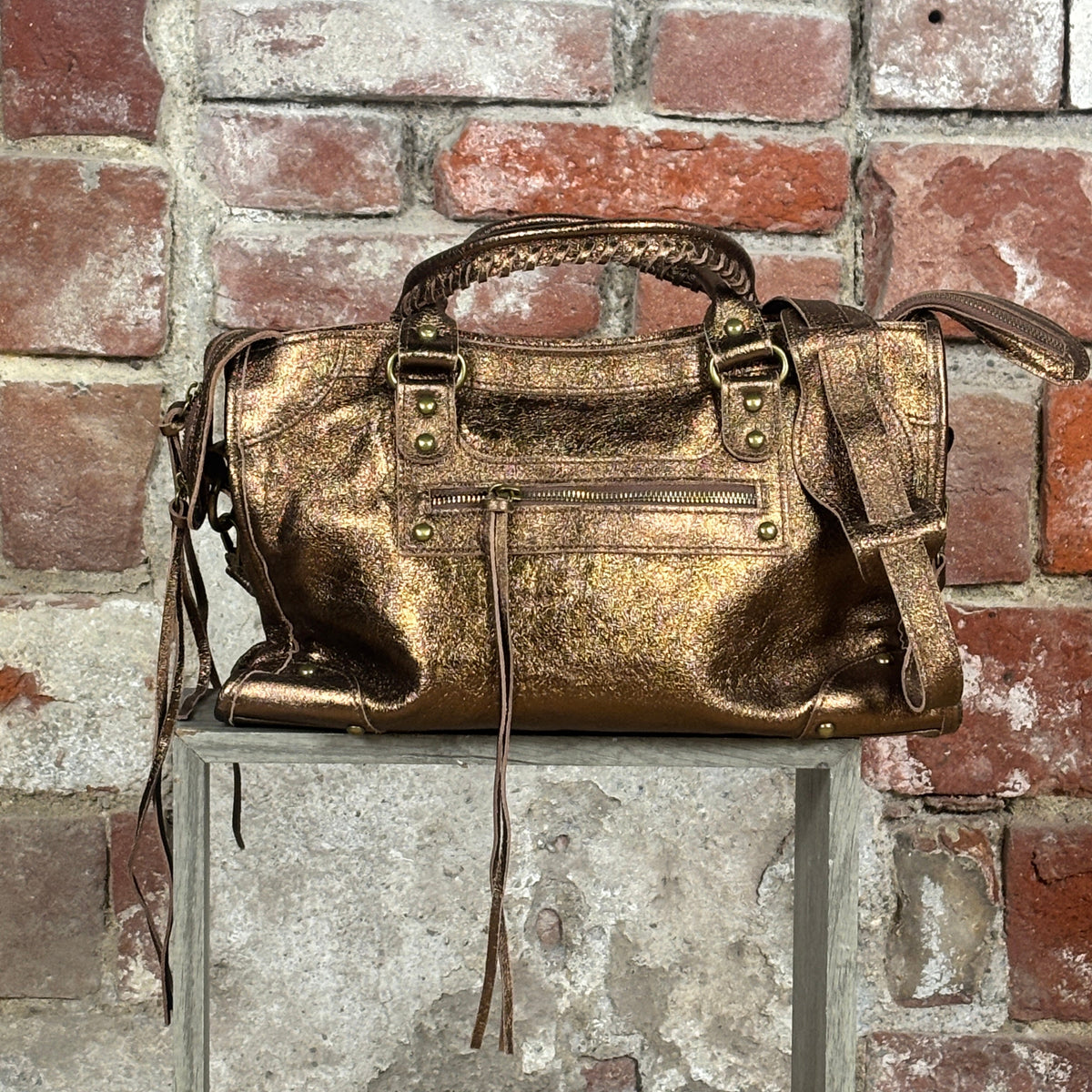 Borsa metallizzata Bronzo