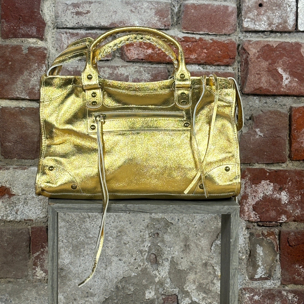 Borsa metallizzata Giallo