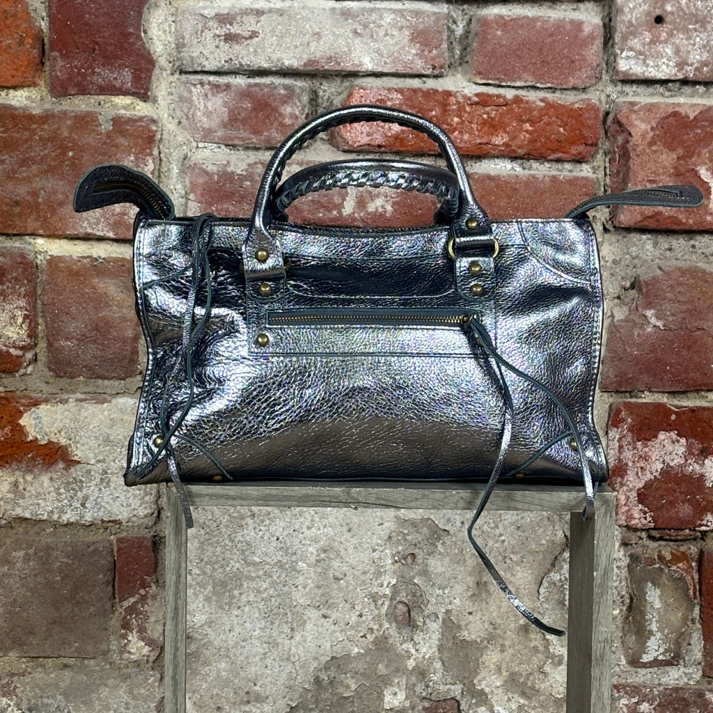 Borsa metallizzata Grigio