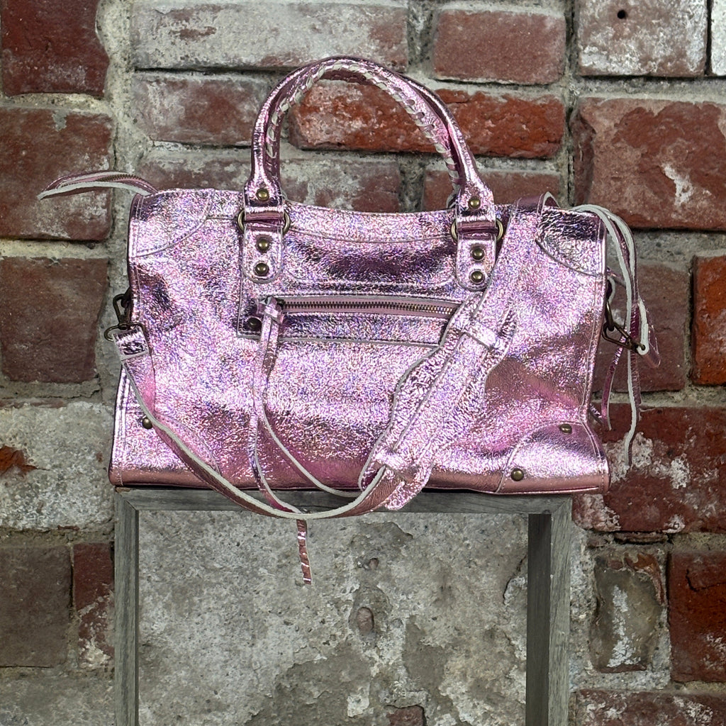 Borsa metallizzata Rosa