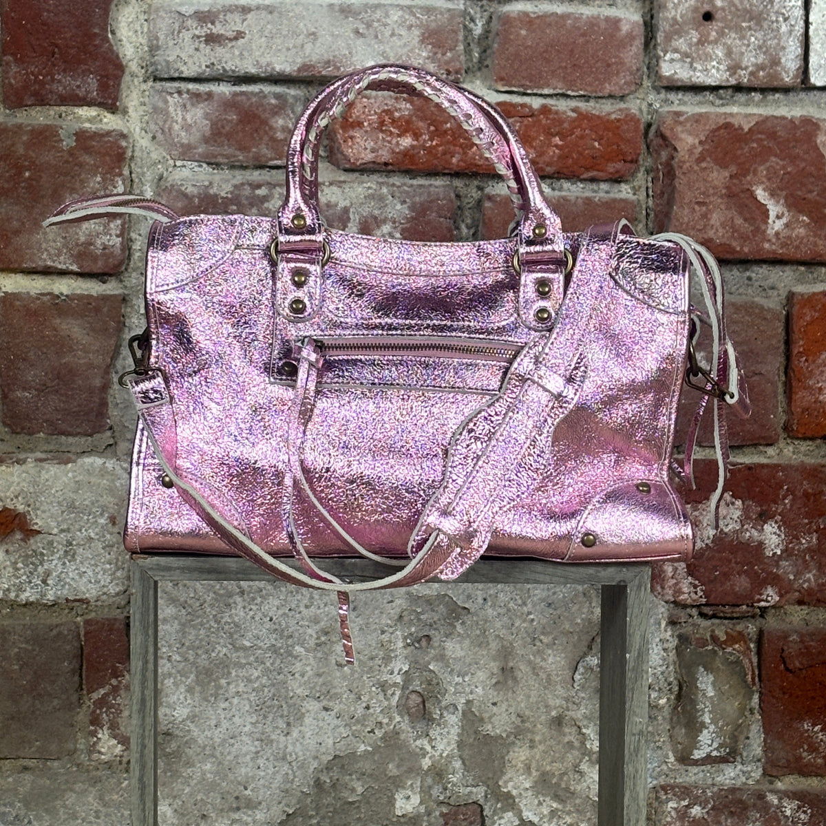 Borsa metallizzata Rosa