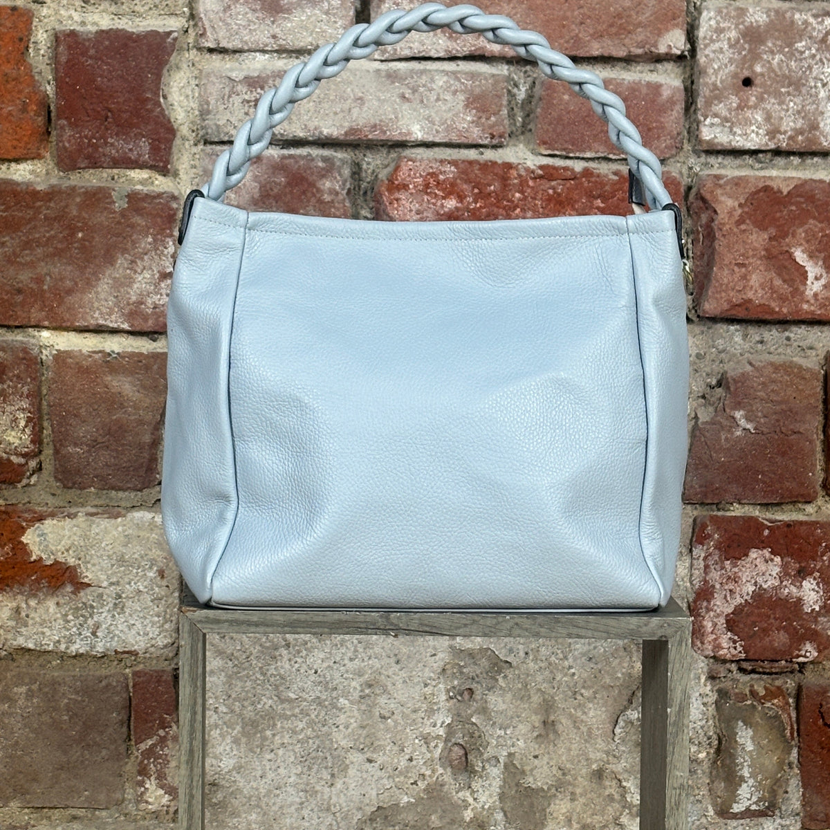 Borsa con manico a treccia  Azzurro