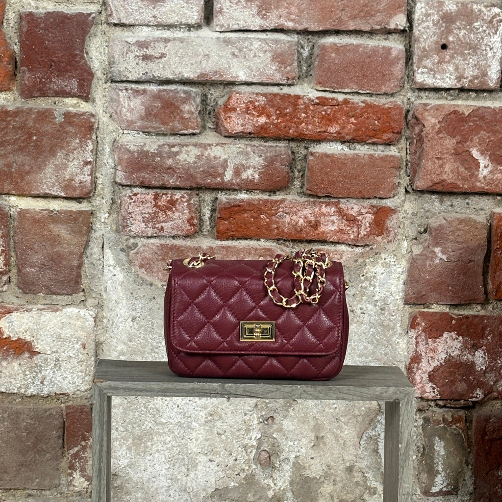 Borsa trapuntata trama larga  Bordeaux