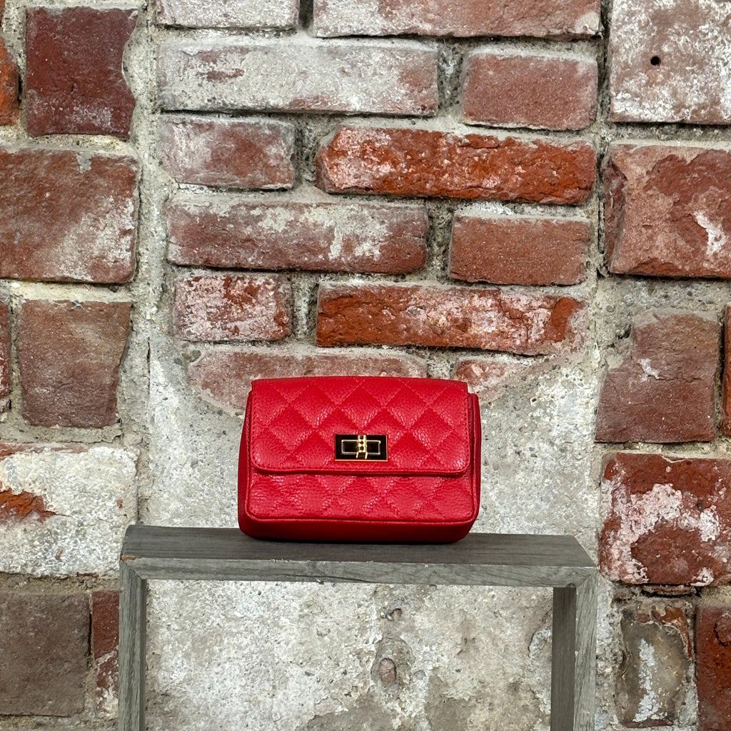 Borsa trapuntata trama larga  Rosso