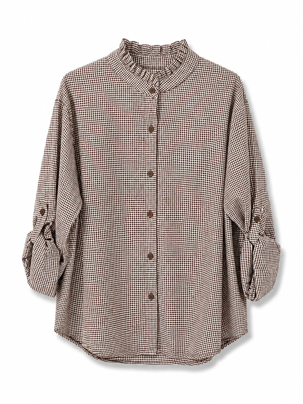 Camicia a quadretti Marrone