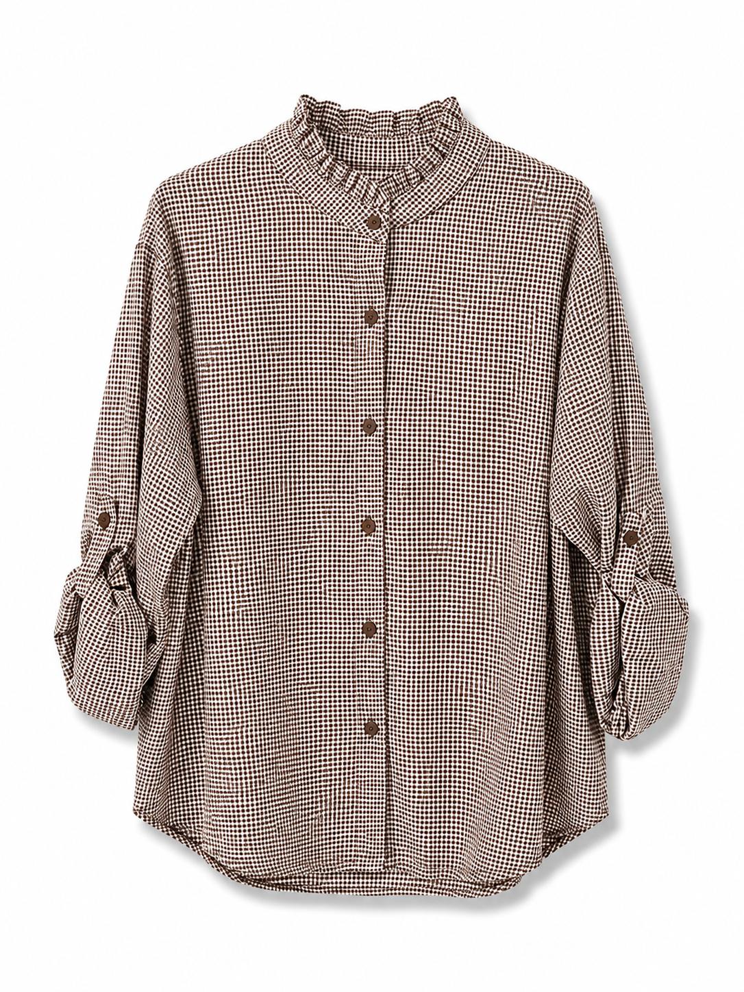 Camicia a quadretti Marrone