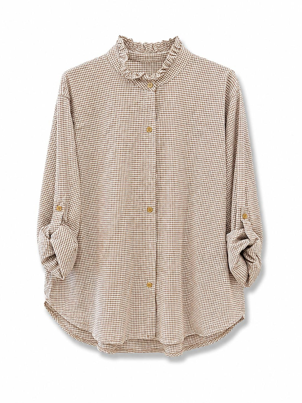 Camicia a quadretti Nocciola
