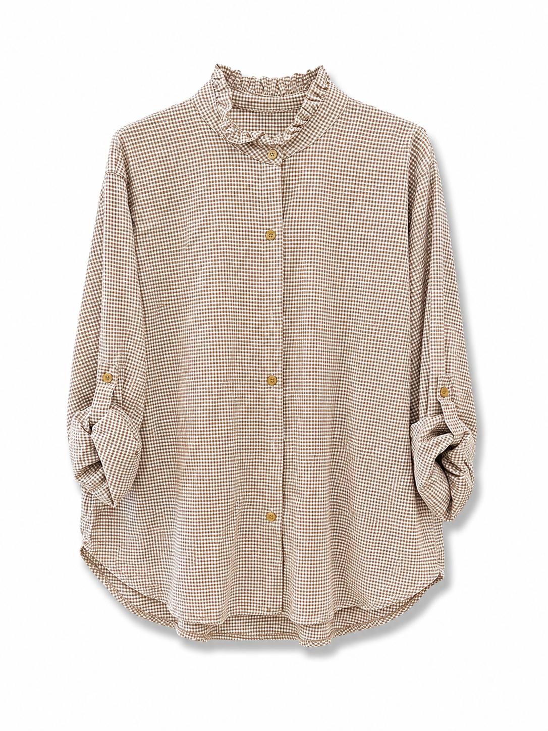 Camicia a quadretti Nocciola