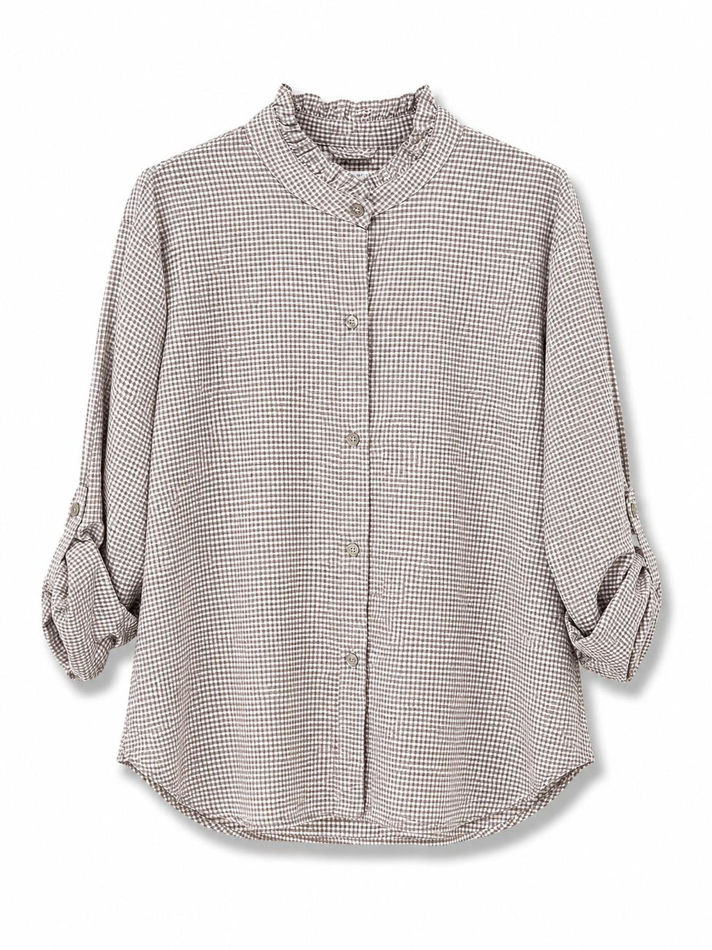 Camicia a quadretti Tortora