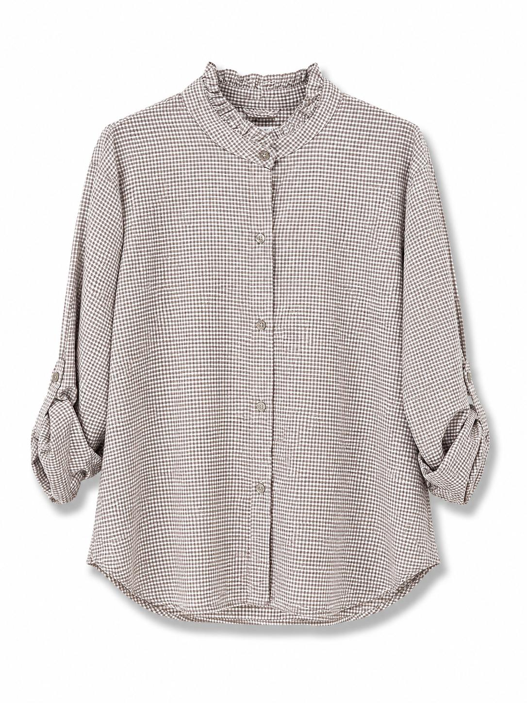 Camicia a quadretti Tortora