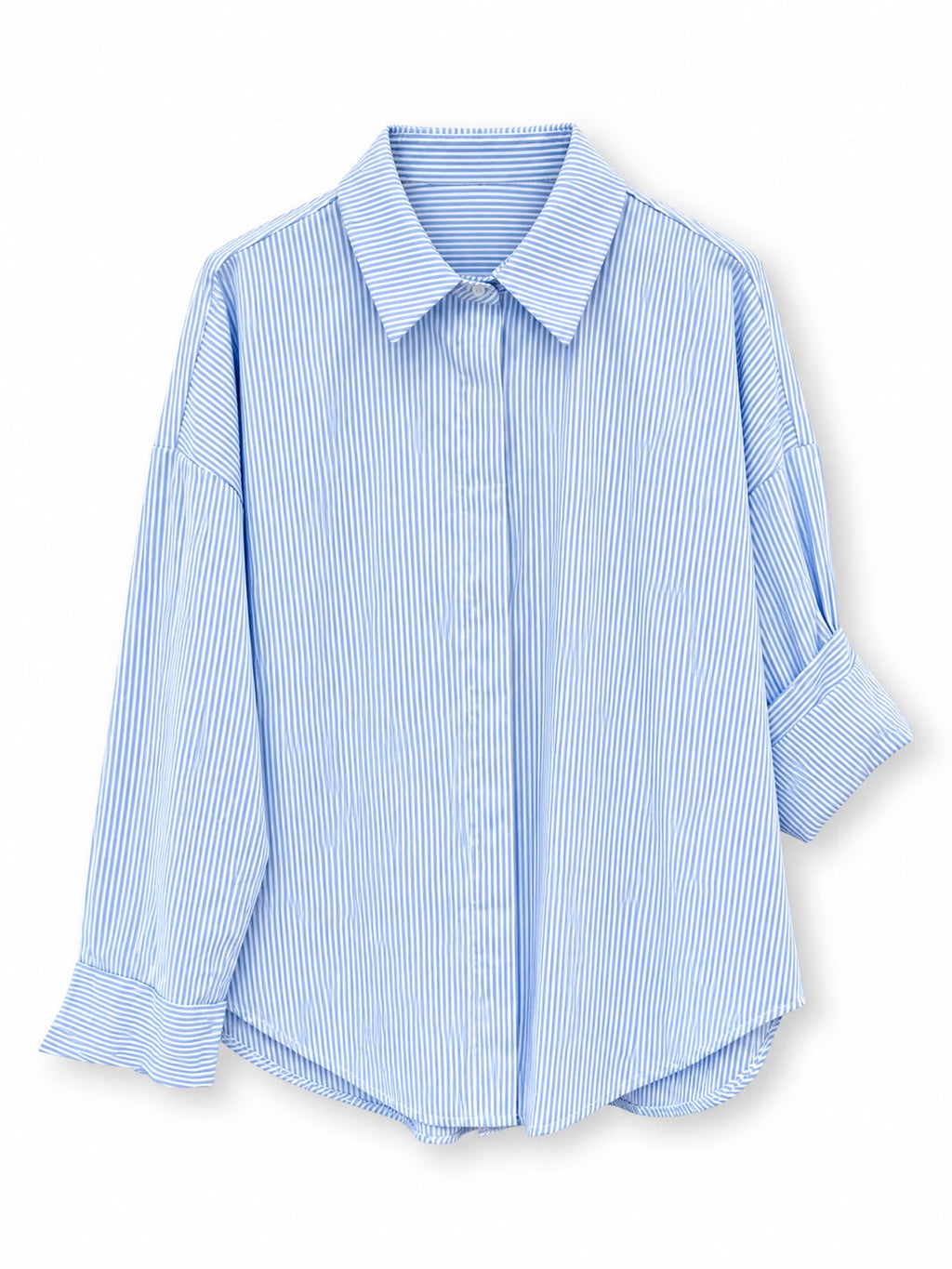 Camicia righe liscia Azzurro