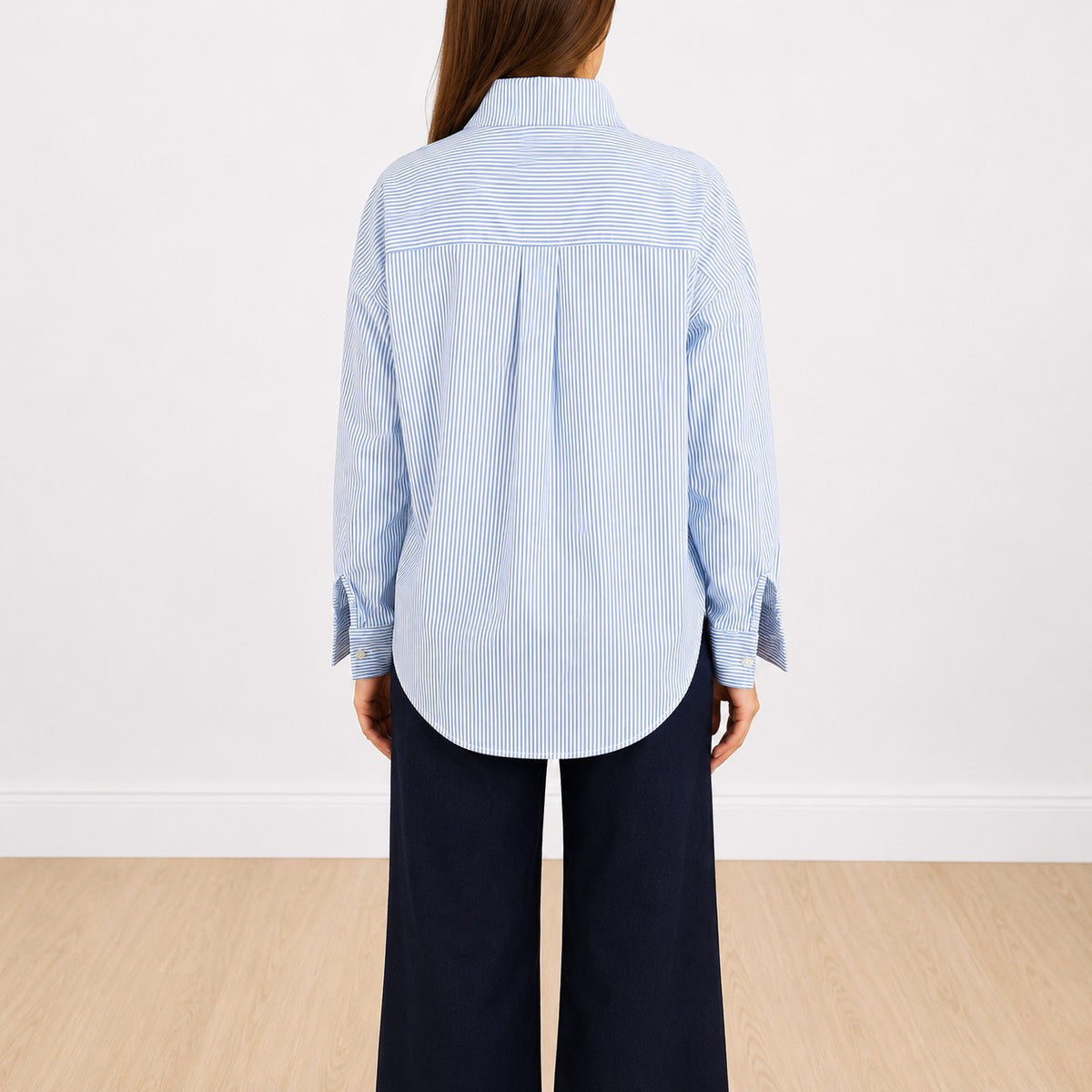 Camicia righe liscia Azzurro