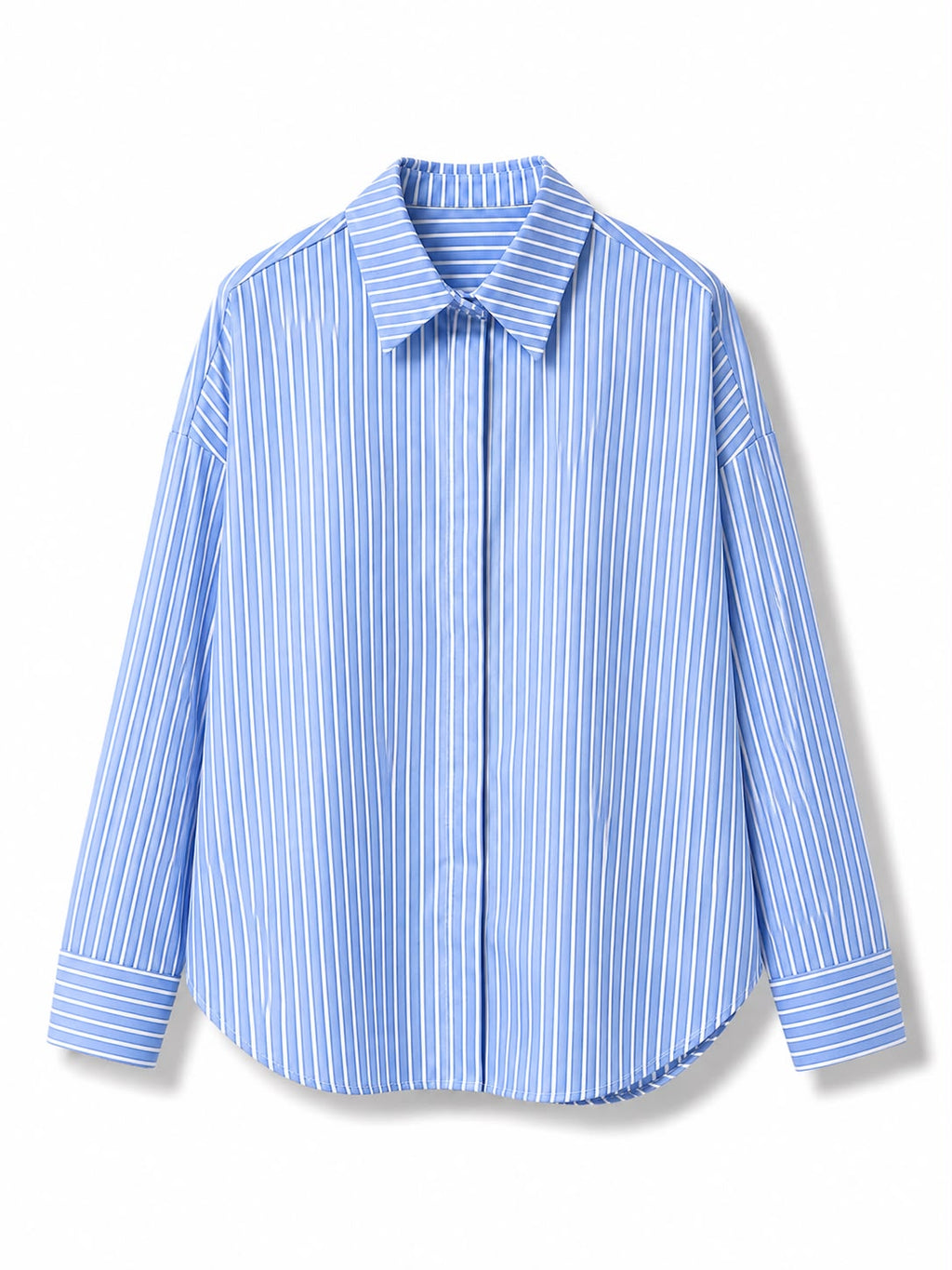 Camicia righe liscia Blu