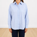 Camicia righe liscia azzurro