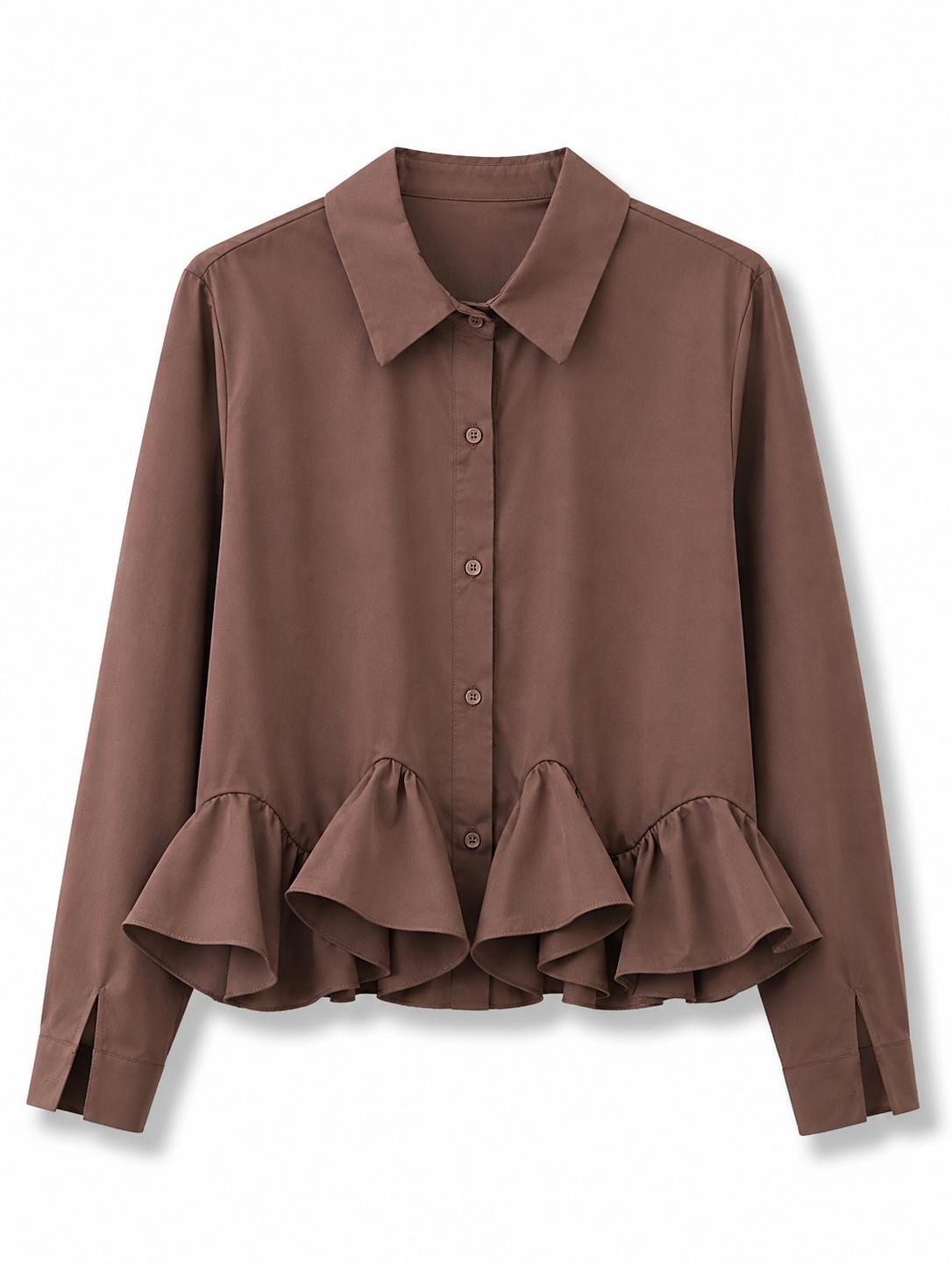 Camicia a balza  Marrone