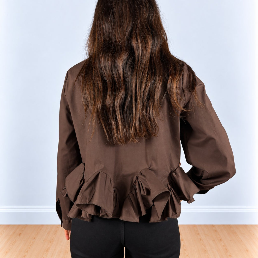 Camicia a balza Marrone